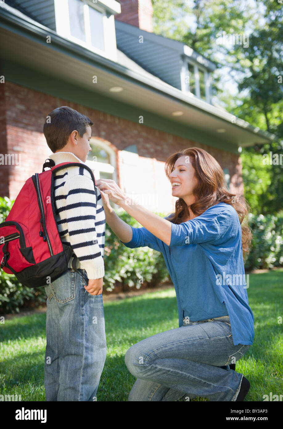 Boy standing before big hi-res stock photography and images - Alamy