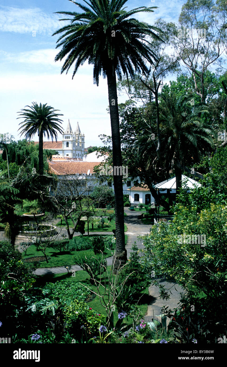 Jardim Municipal (municipal gardens) in Angra do Heroísmo on the island of Terceira, in the Azores archipelago Stock Photo