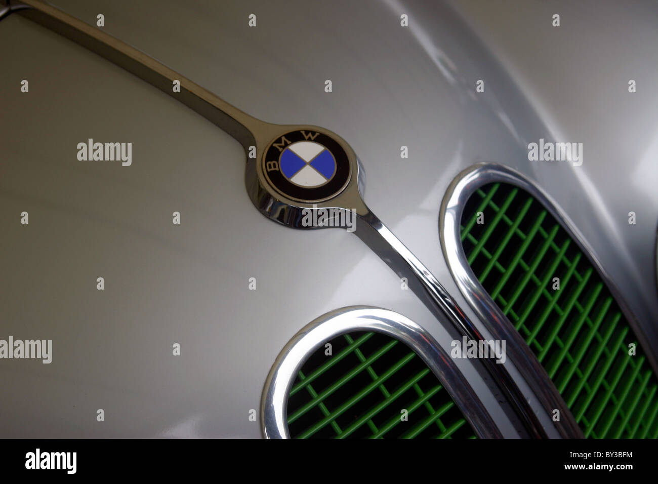 BMW Badge on car Stock Photo Alamy