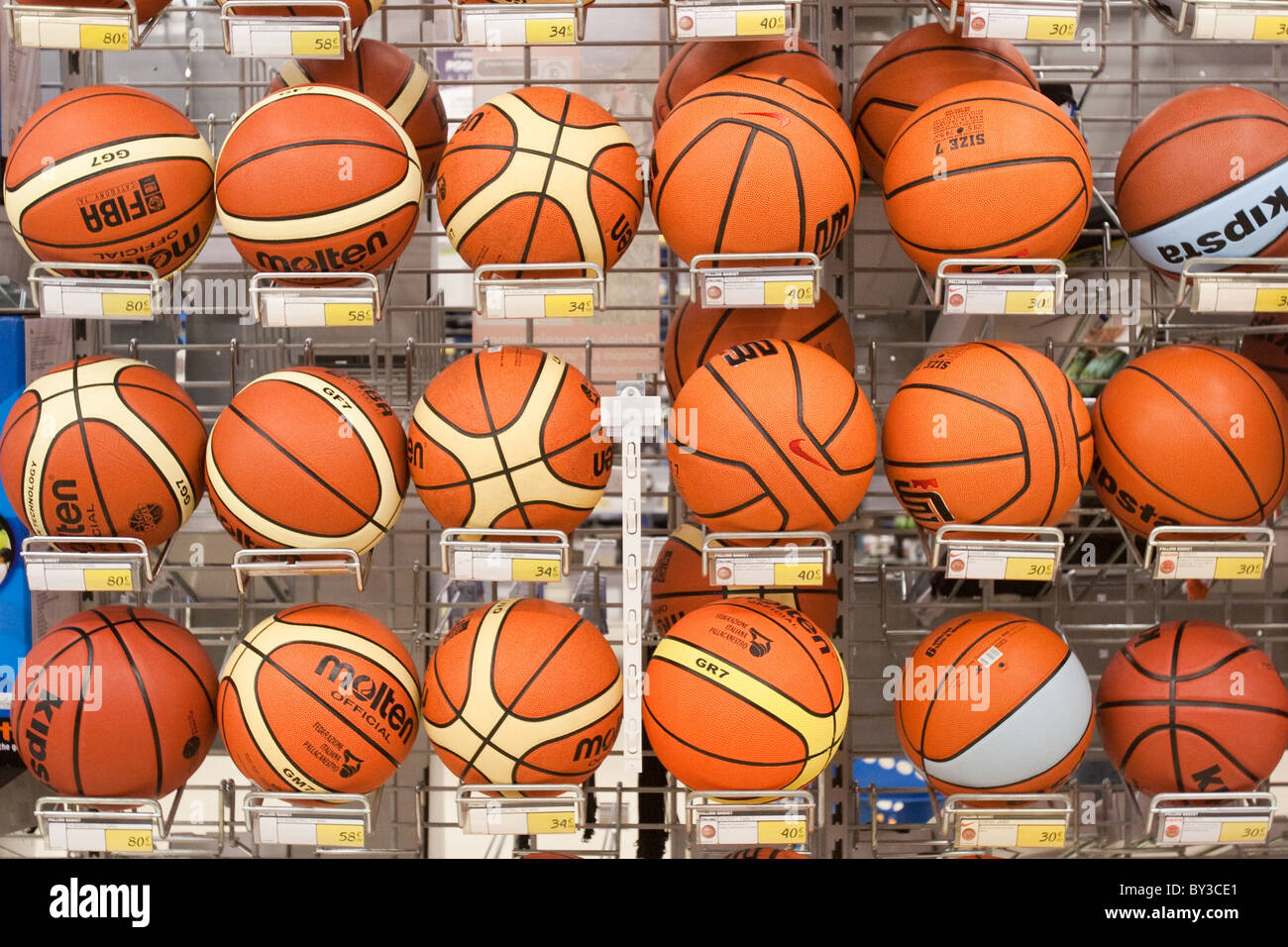 Basketball balls displayed shelves "Decathlon" sportswear company store in  Rome Italy Europe Stock Photo - Alamy