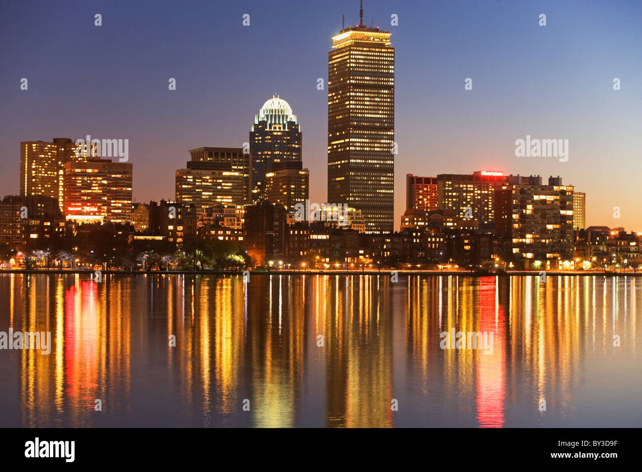 USA, Massachusetts, Boston skyline at dusk Stock Photo