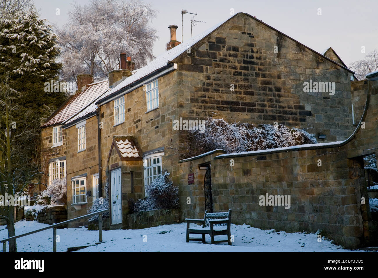 Stone Houses Osmotherley Village North Yorkshire Moors England Stock