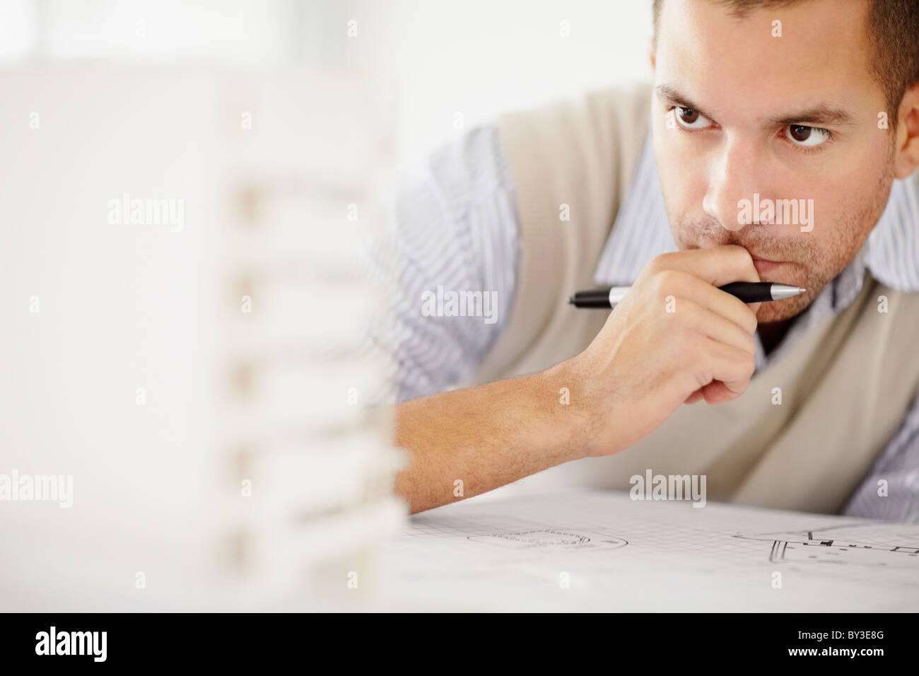 South Africa, Architect working in office Stock Photo Alamy