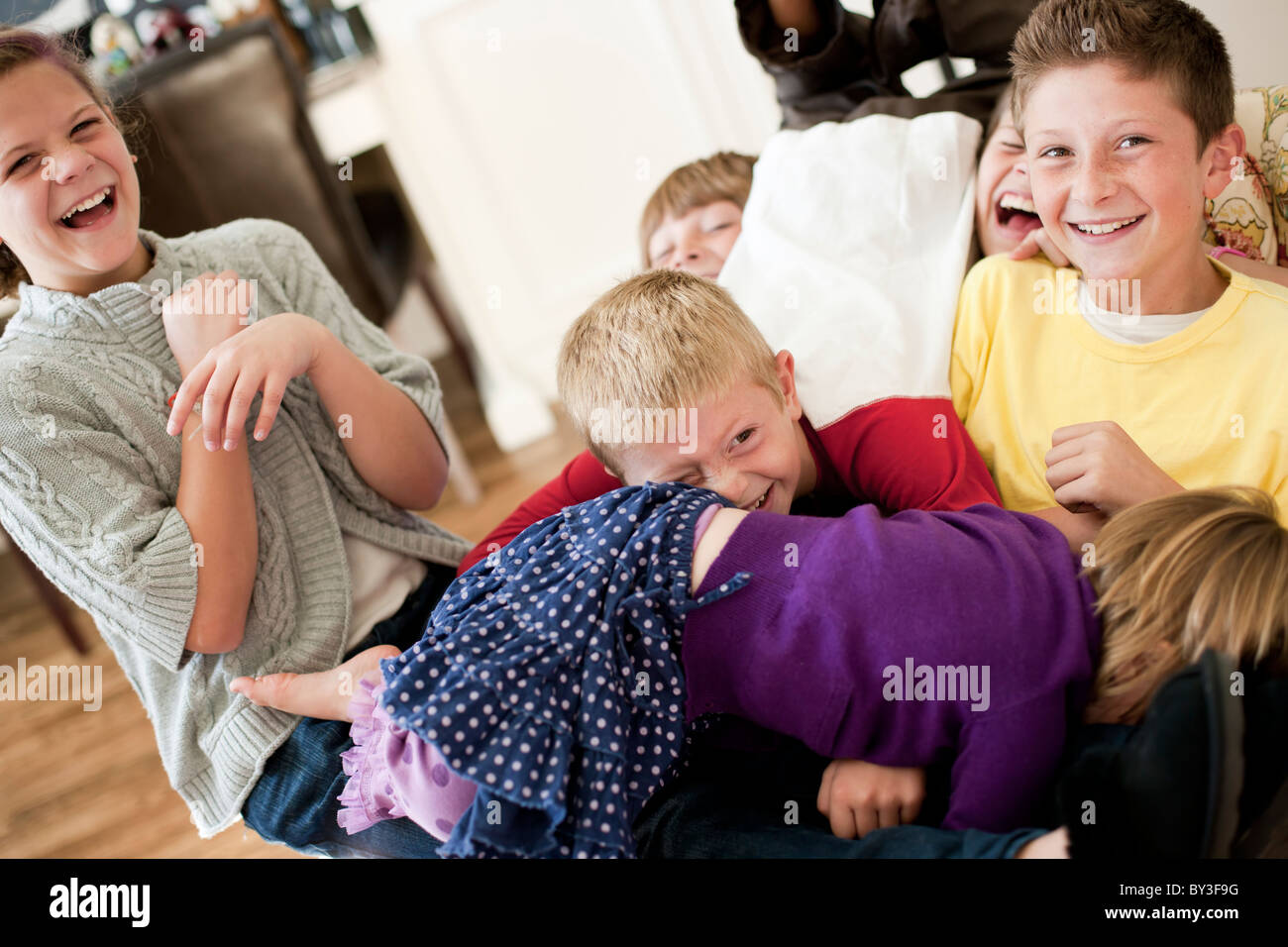 Mischievous Vector Chaos in living room kids hi-res stock photography and images - Alamy