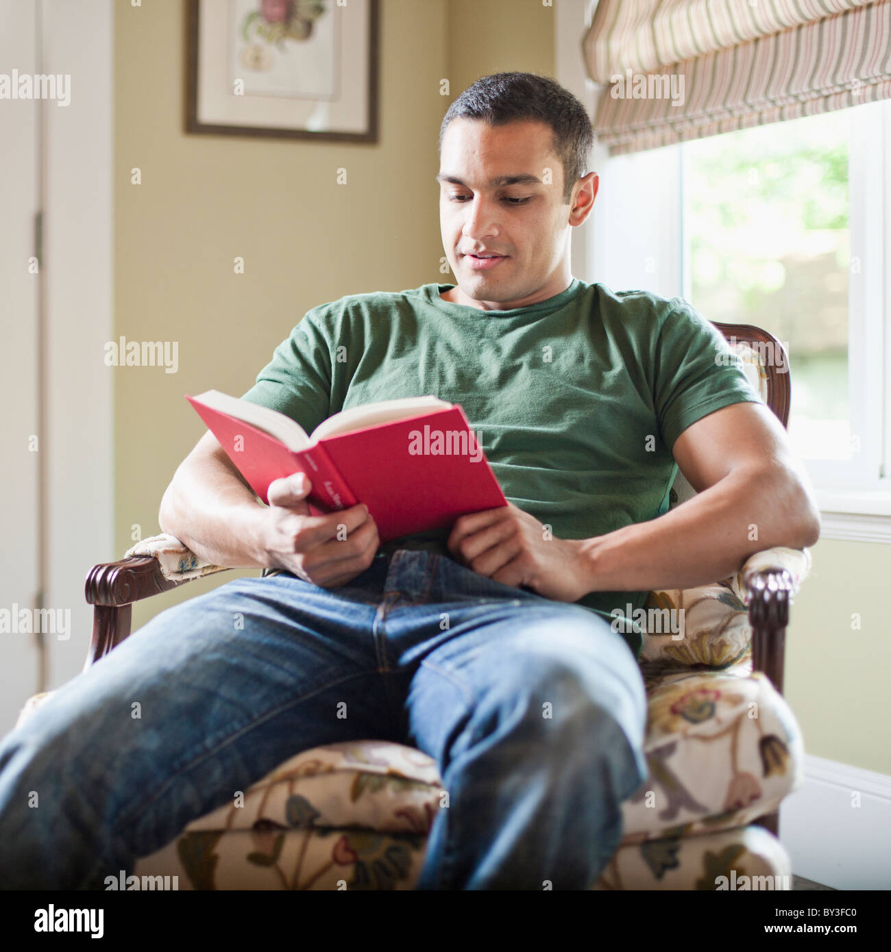 Serene image man reading hi-res stock photography and images - Alamy