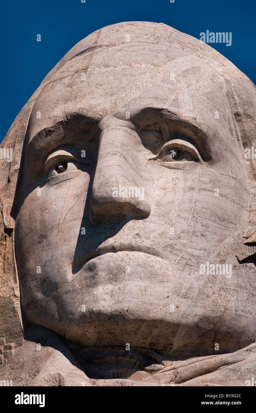 USA, South Dakota, George Washington on Mt Rushmore National Monument Stock Photo