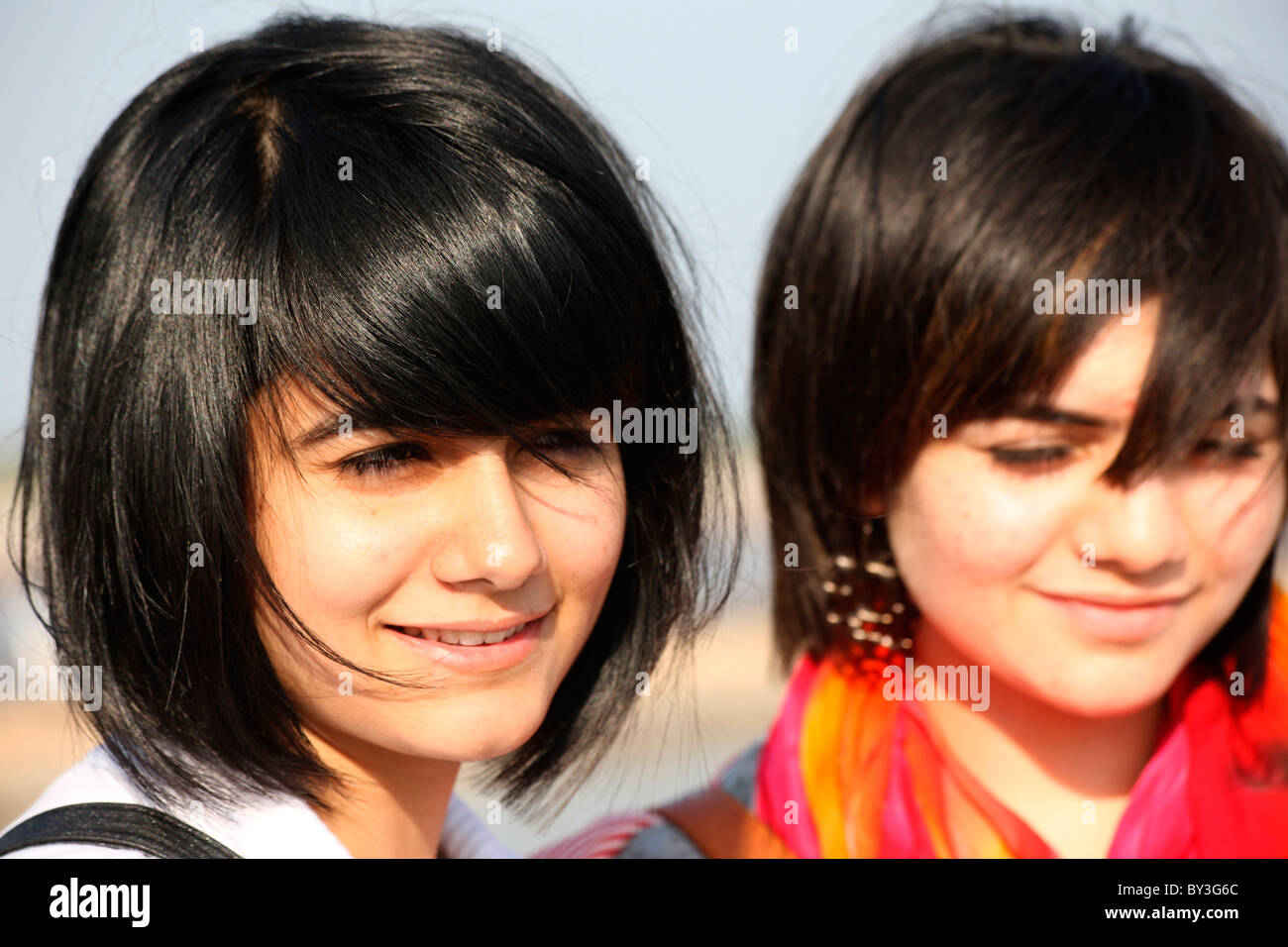 Smiling Indian Girls Stock Photo 33884660 Alamy