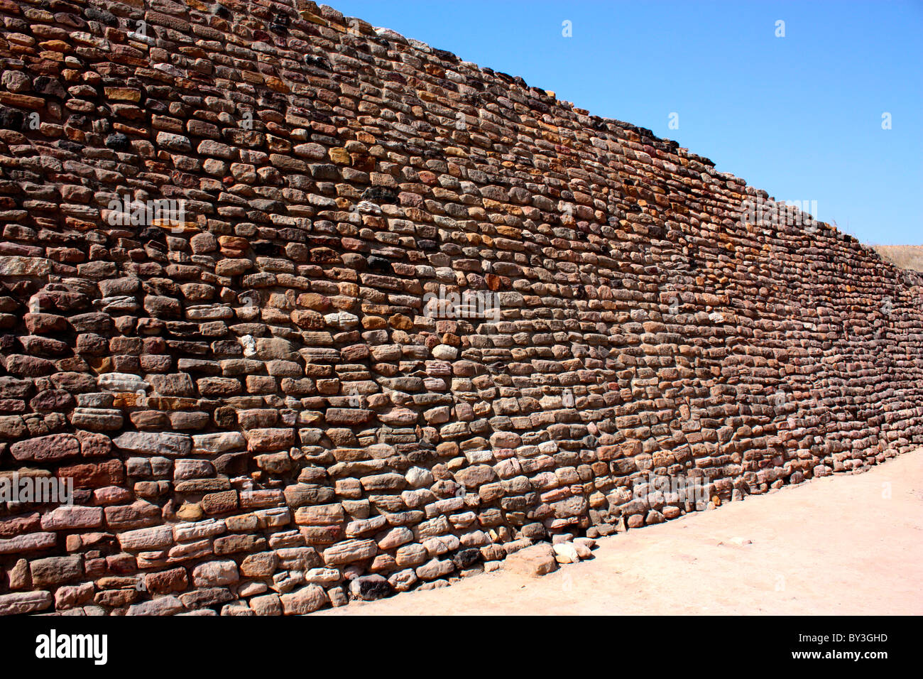 Bricks wall in the excavated site of Harappan civilization at Dholavira