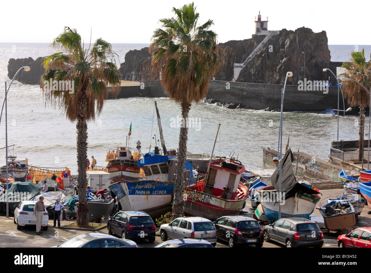 Fishing Boats Ashore in Camara dos Lobos, a fishing village on Madeira