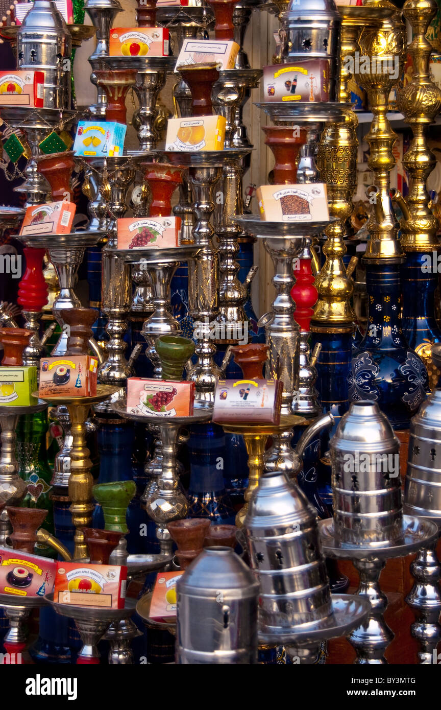 Hookah pipes and tobacco in Egypt Stock Photo Alamy