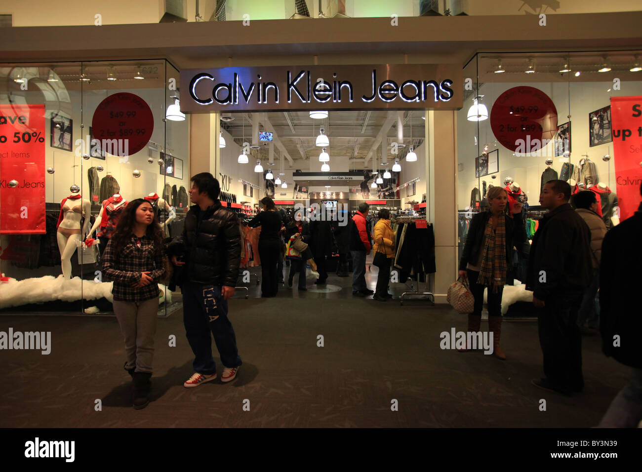 Calvin Klein Jeans outlet store in Vaughan Mills Mall in Toronto, Canada  2010 Stock Photo - Alamy