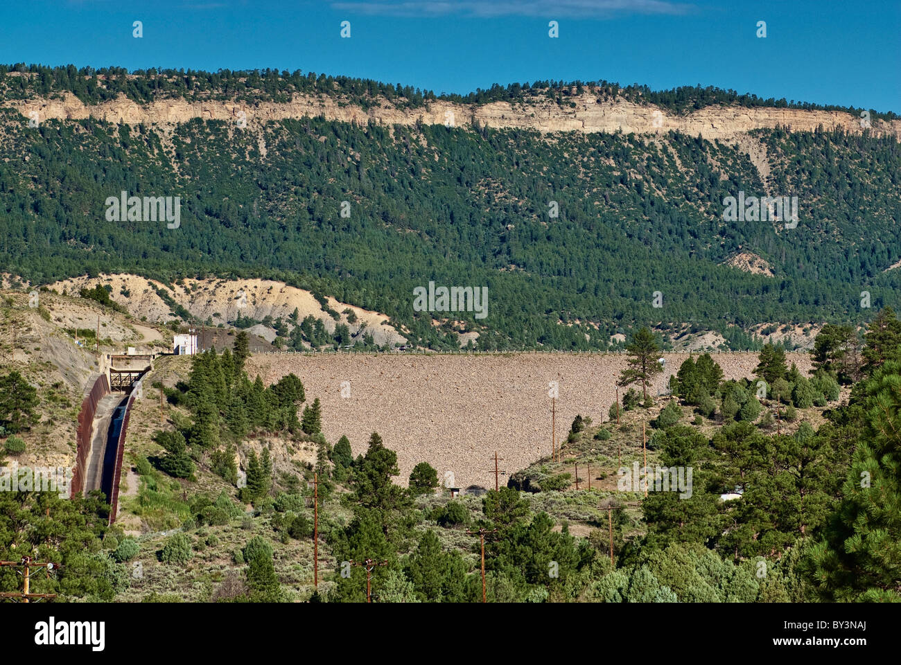 El Vado Dam at Rio Chama near Tierra Amarilla, New Mexico, USA Stock Photo
