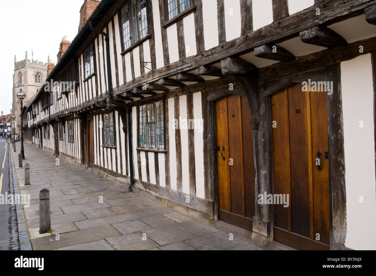 Classic old english town doorways, Stratford upon Avon Stock Photo