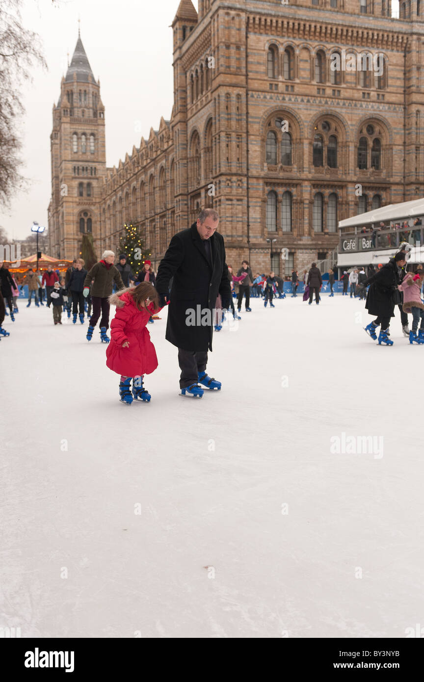 Ice Skating outside Natural History Museum South Kensington London