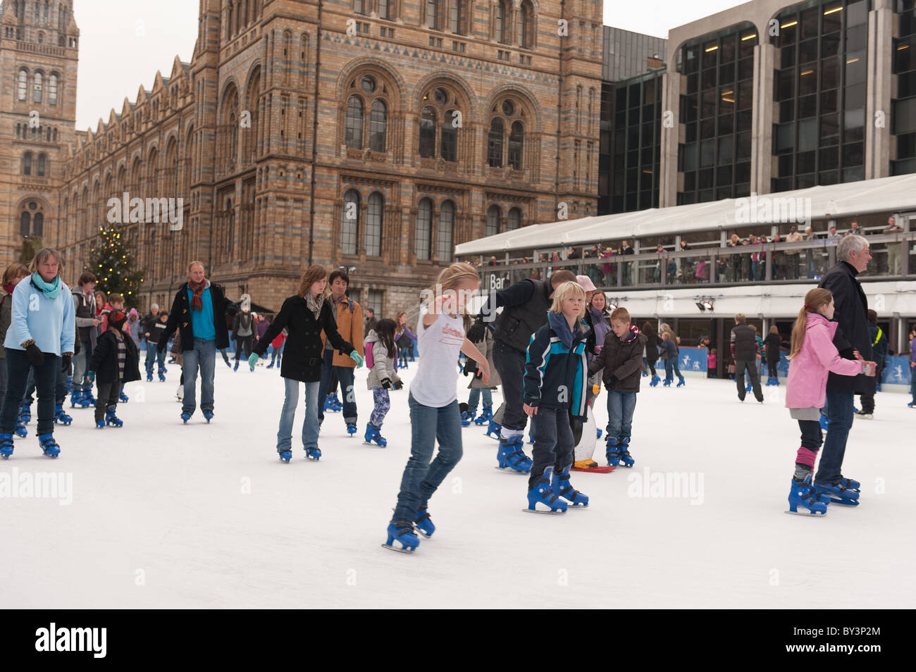 Ice Skating outside Natural History Museum South Kensington London