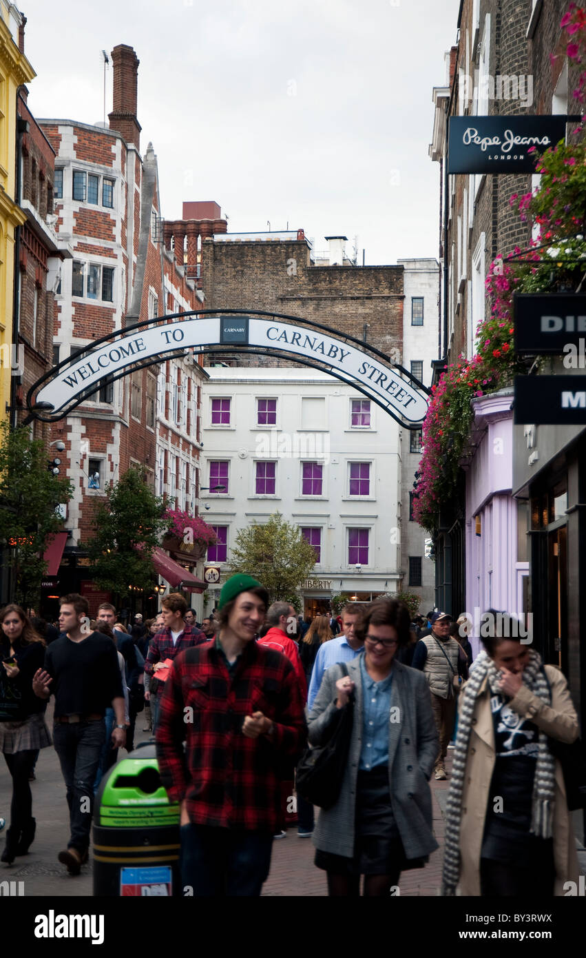 England, London, people walking in Carnaby street Stock Photo