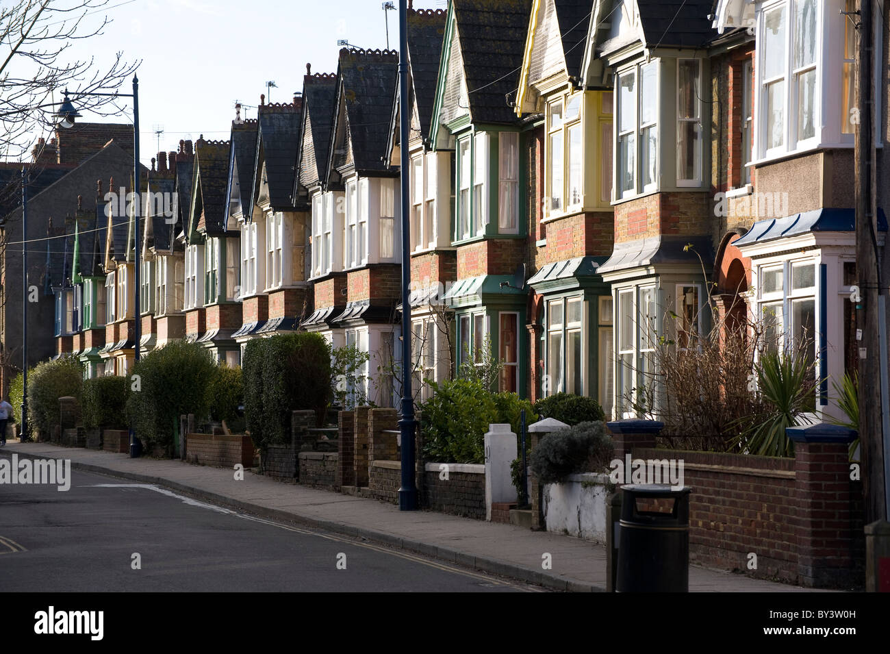 victorian terraced houses cromwell road Stock Photo