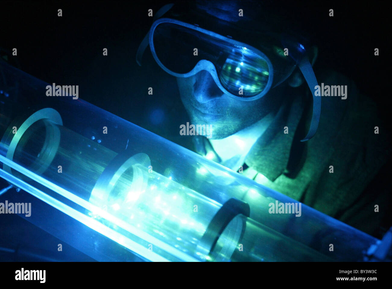 A laser experiment Stock Photo Alamy