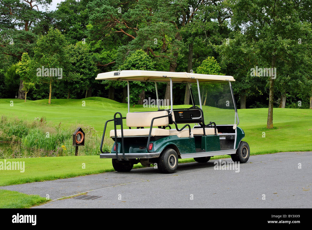 double golf buggy Stock Photo
