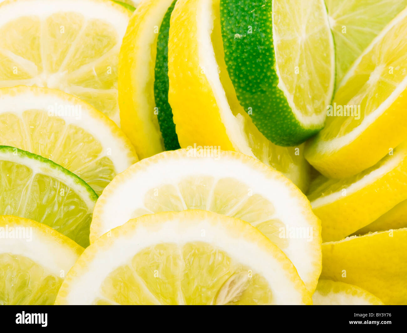 Closeup picture of lemon and lime slices Stock Photo