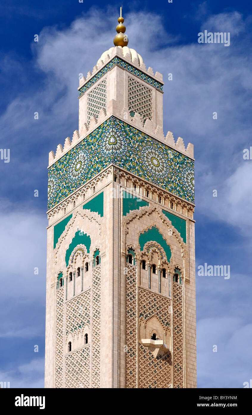 Casablanca Innenstadt, Moschee in der Innenstadt, Hassan II.-Moschee, Casablanca city center, mosque in the city, Stock Photo