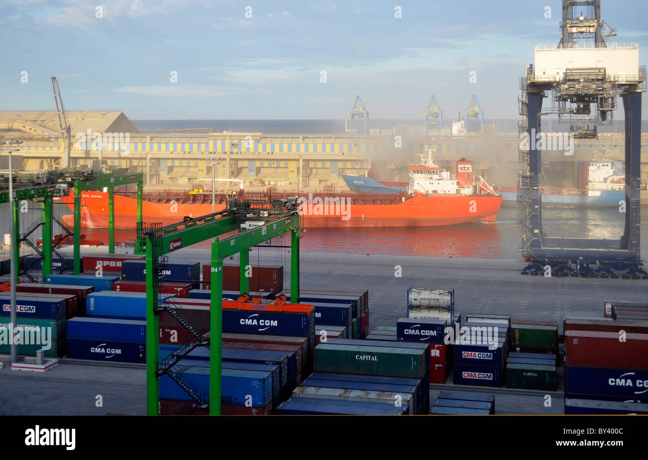 Container port in Casablanca, Containerhafen in Casablanca, Stock Photo
