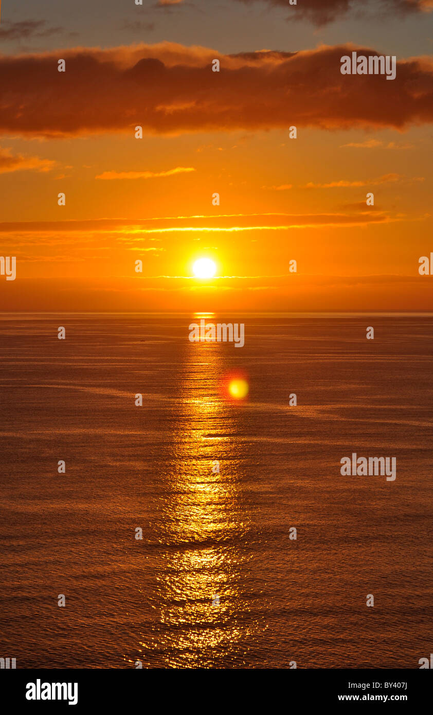 Sunset on the Atlantic, dramatic clouds, mood, Sonnenuntergang am Atlantic, dramatische Wolkenstimmung, Stock Photo
