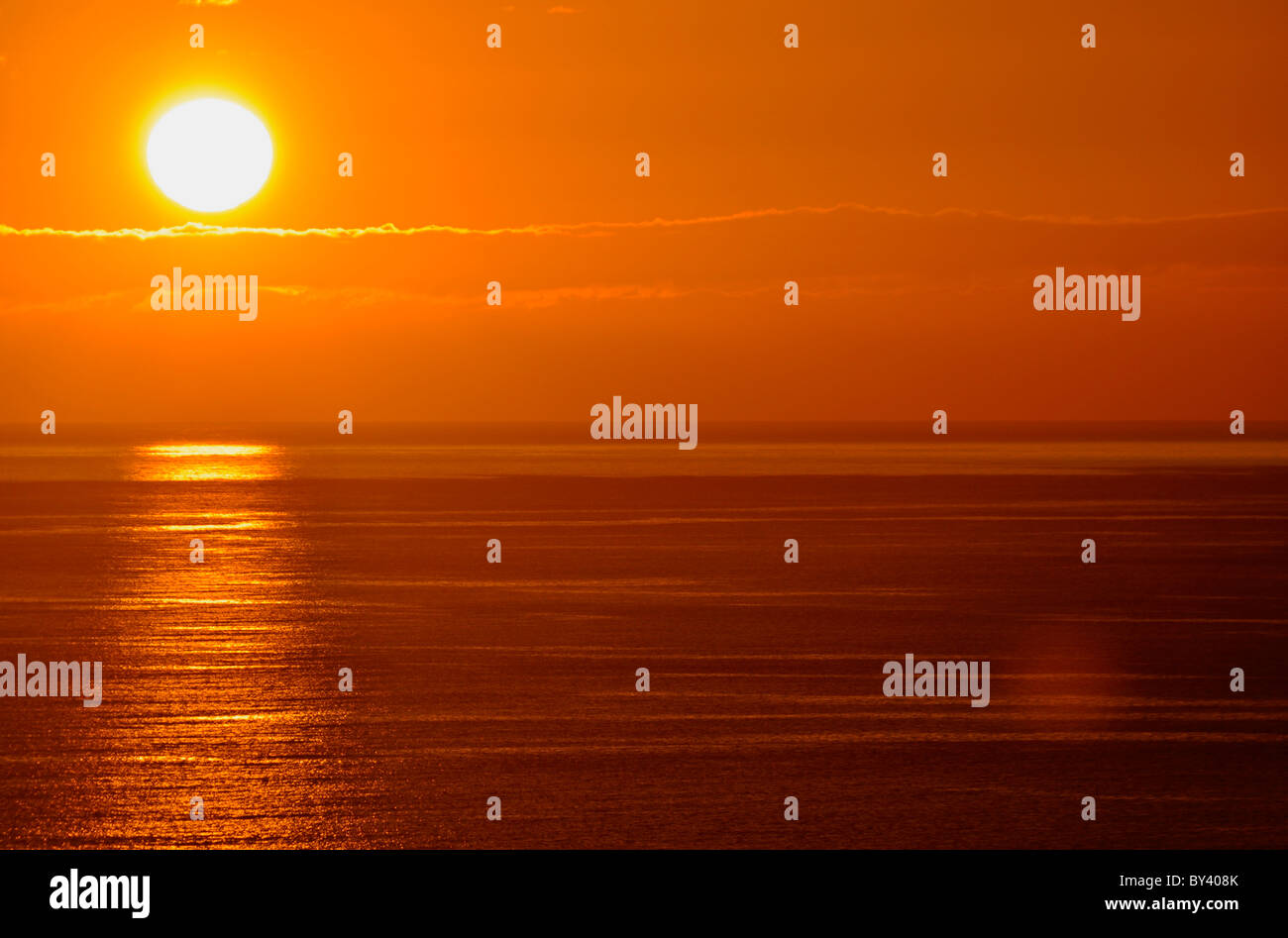 Sunset on the Atlantic, dramatic clouds, mood, Sonnenuntergang am Atlantic, dramatische Wolkenstimmung, Stock Photo