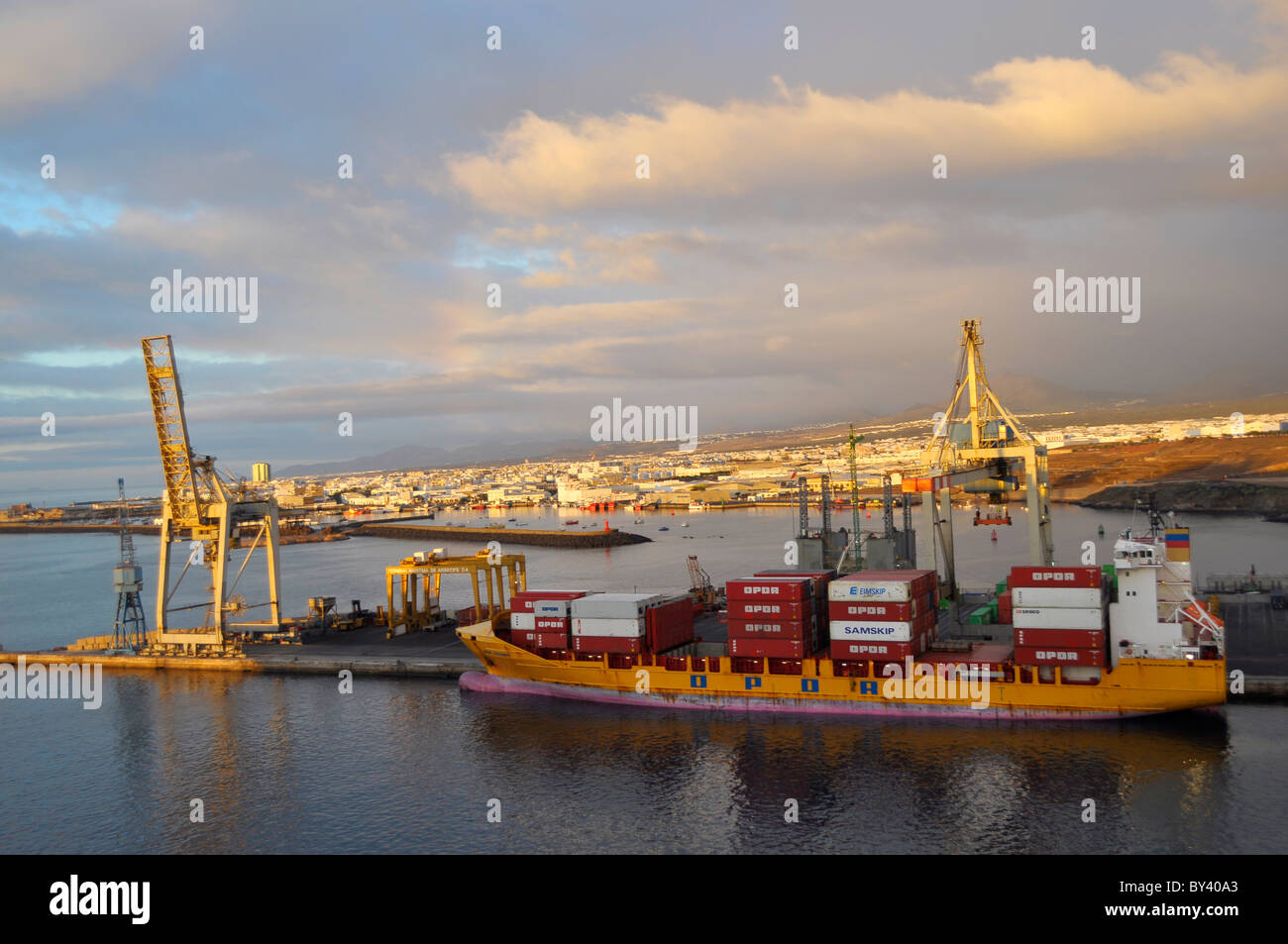 Lanzarote, Spain, City: Arrecife, the port, Insel Lanzarote Spanien, Stadt: Arrecife, am Hafen, Stock Photo