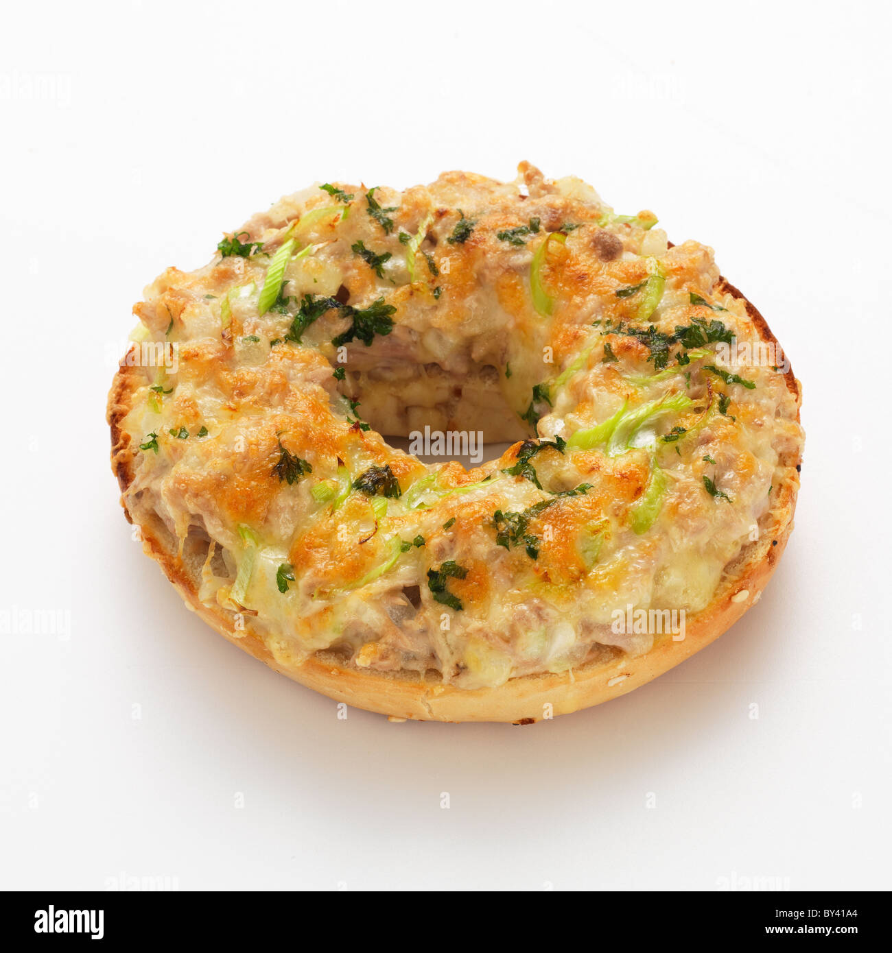 Tuna melt bagel Stock Photo Alamy