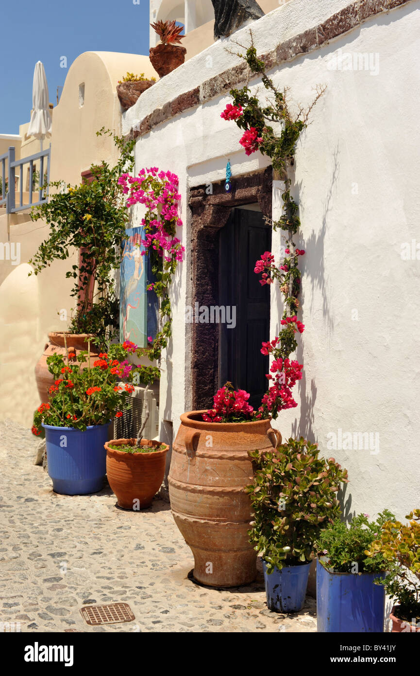 The town of Oia on the Greek island of Santorini in the Aegean sea Stock Photo