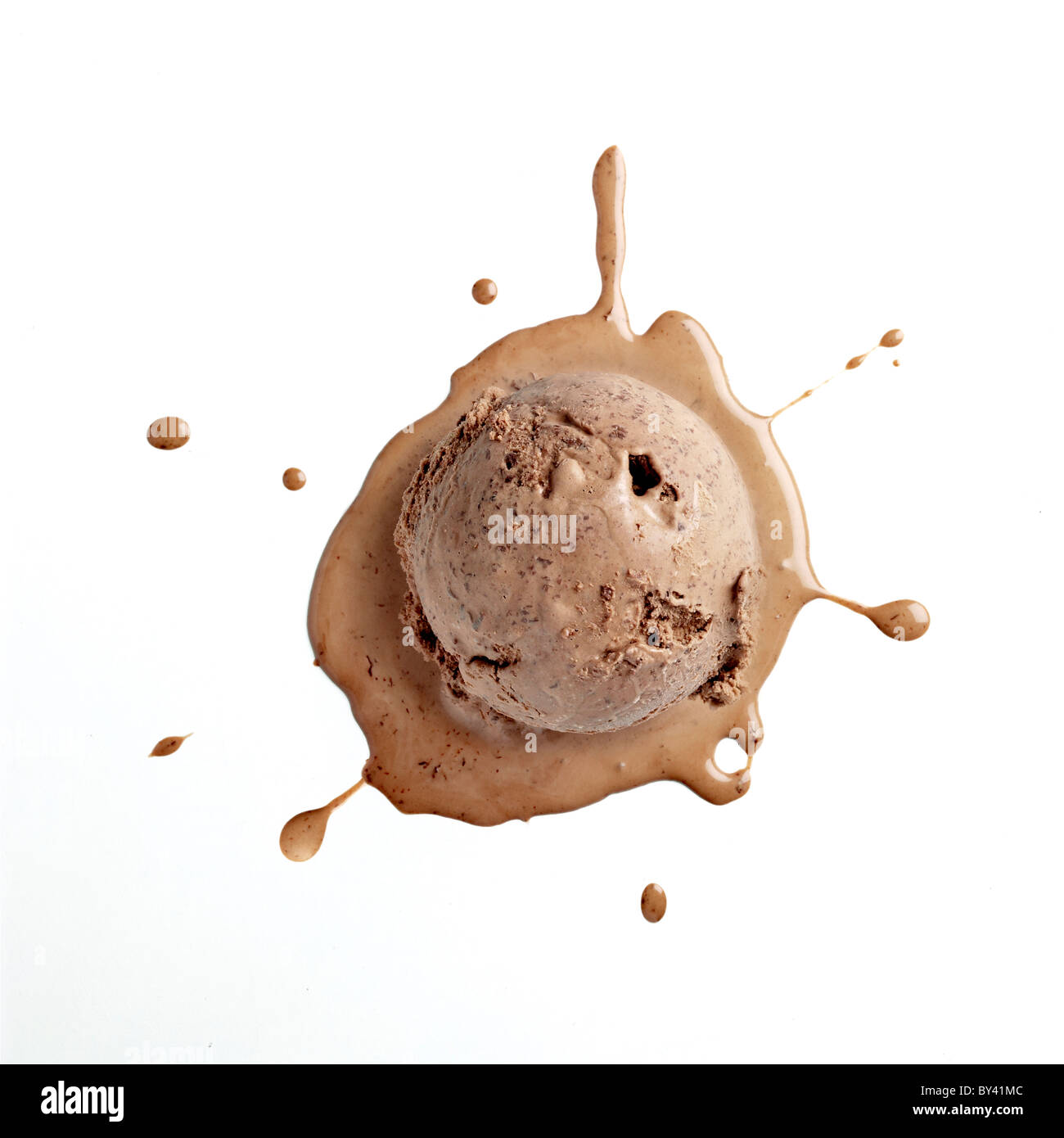 Chocolate Ice Cream / splat Stock Photo