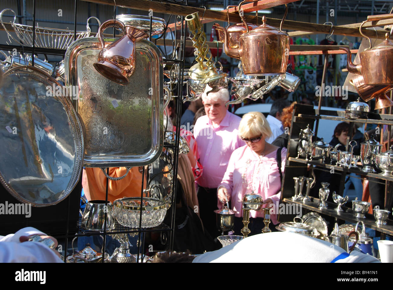 Portobello Rd, Antique Market London Stock Photo