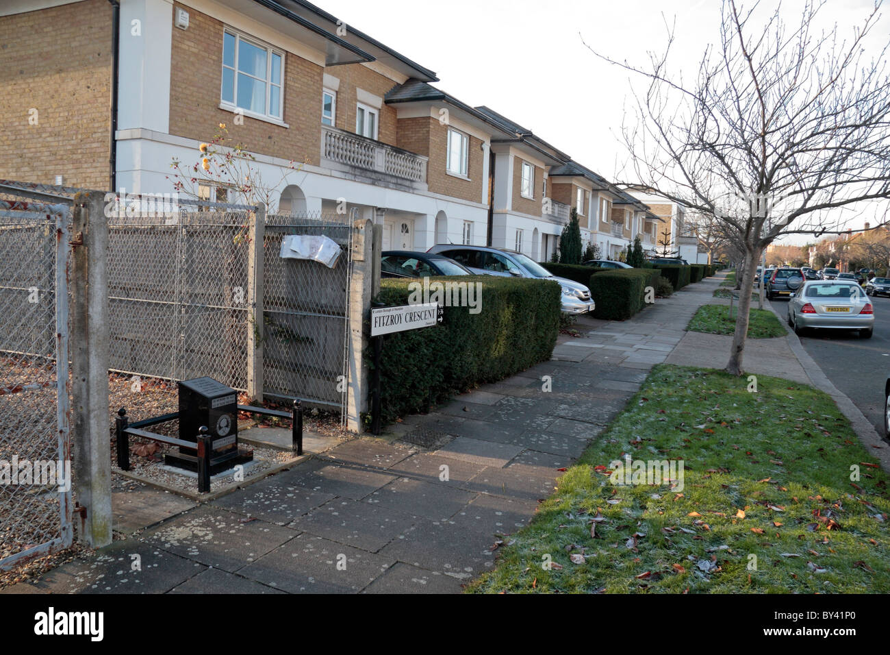 The memorial site of the first V2 rocket which landed in Staveley Road, Chiswick, West London