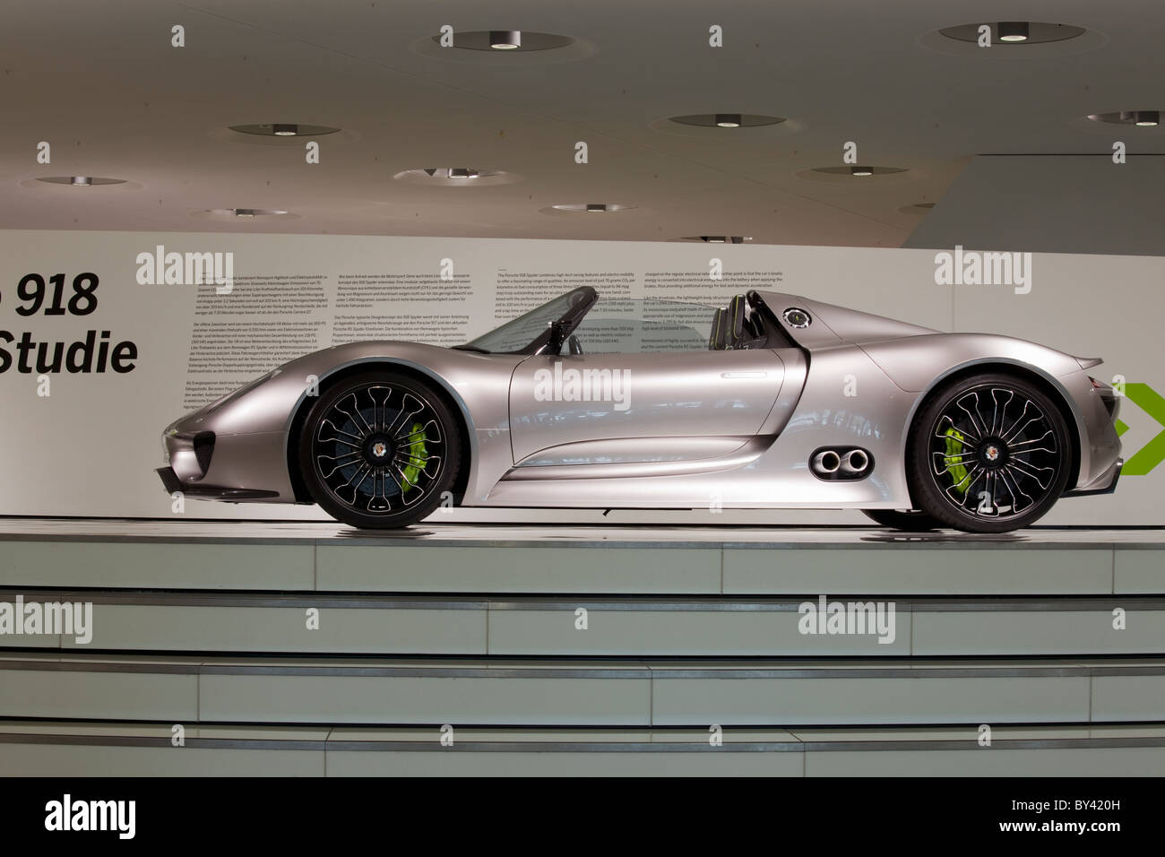 Germany,Stuttgart,Porsche Museum, Spyder 918 concept car Stock Photo