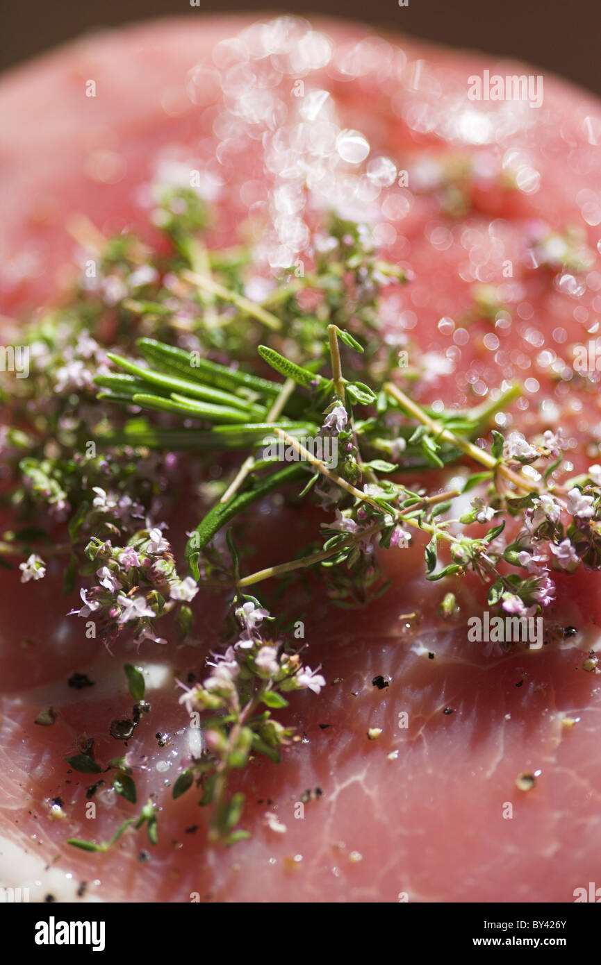 Gammon Ham, Rosemary and Thyme Stock Photo Alamy