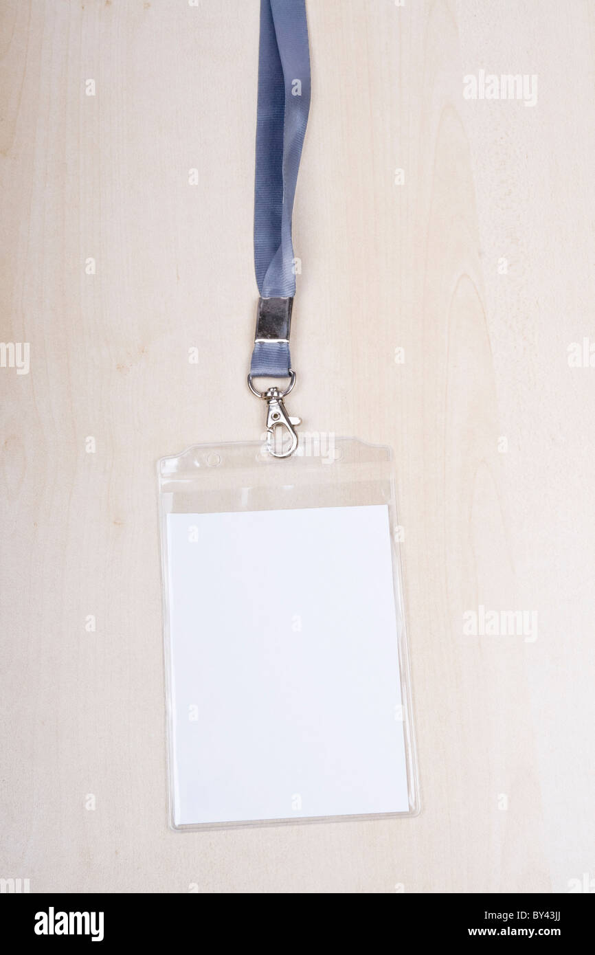 Blank ID card badge with copy space Stock Photo