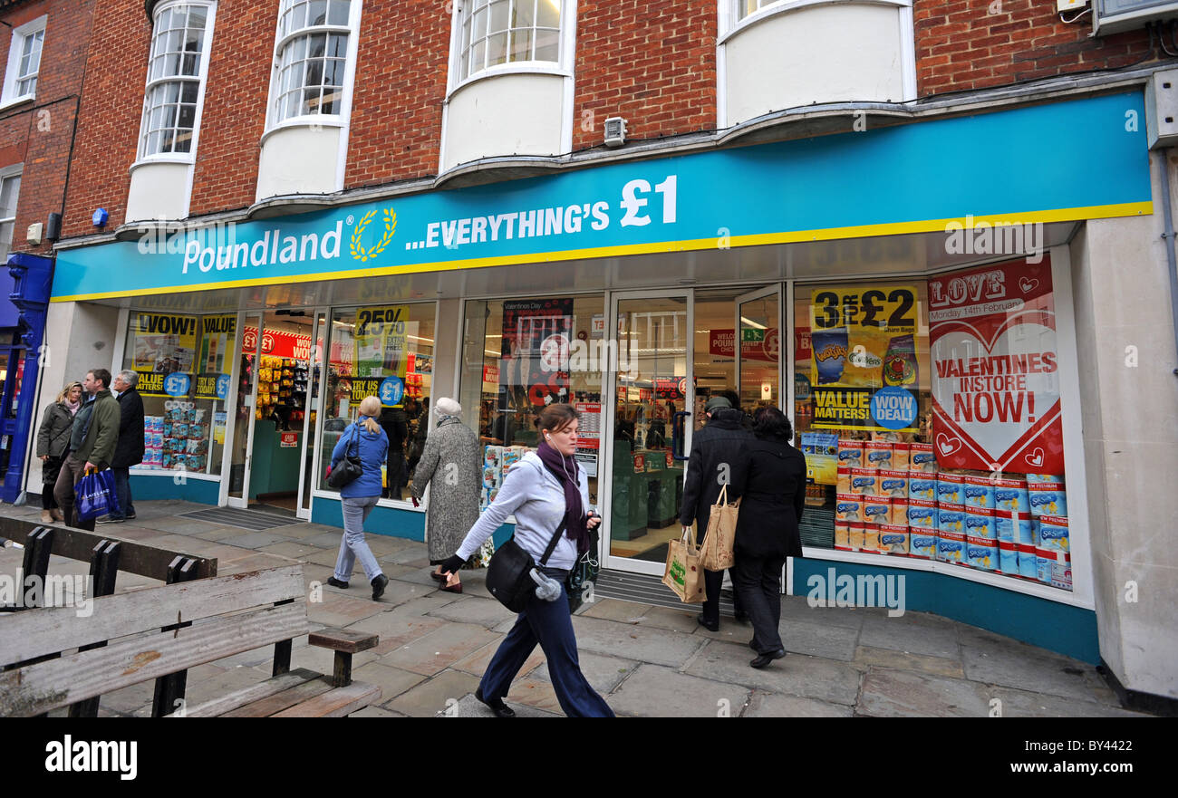 Front of a Poundland shop in Chichester Stock Photo
