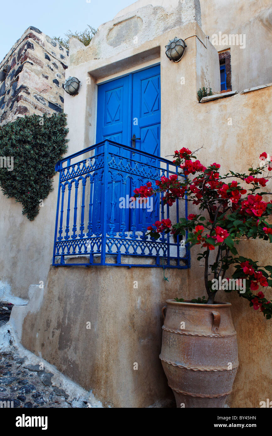 door in Pyrgos, Santorini, Cyclades, Greece Stock Photo