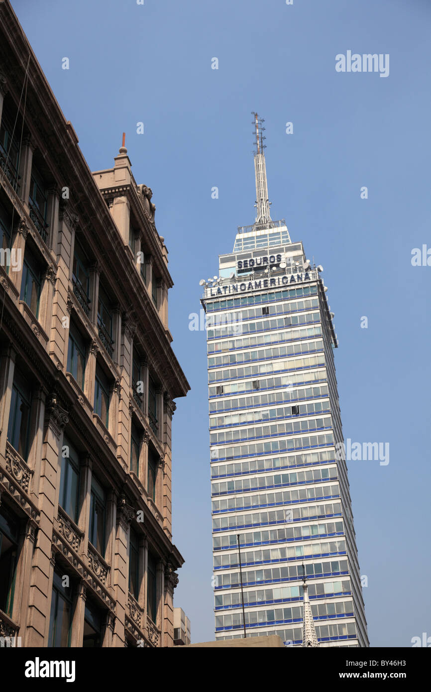 Latin American Tower, Torre Latinoamericana Almeda, Historic District, Mexico City, Mexico, North America Stock Photo