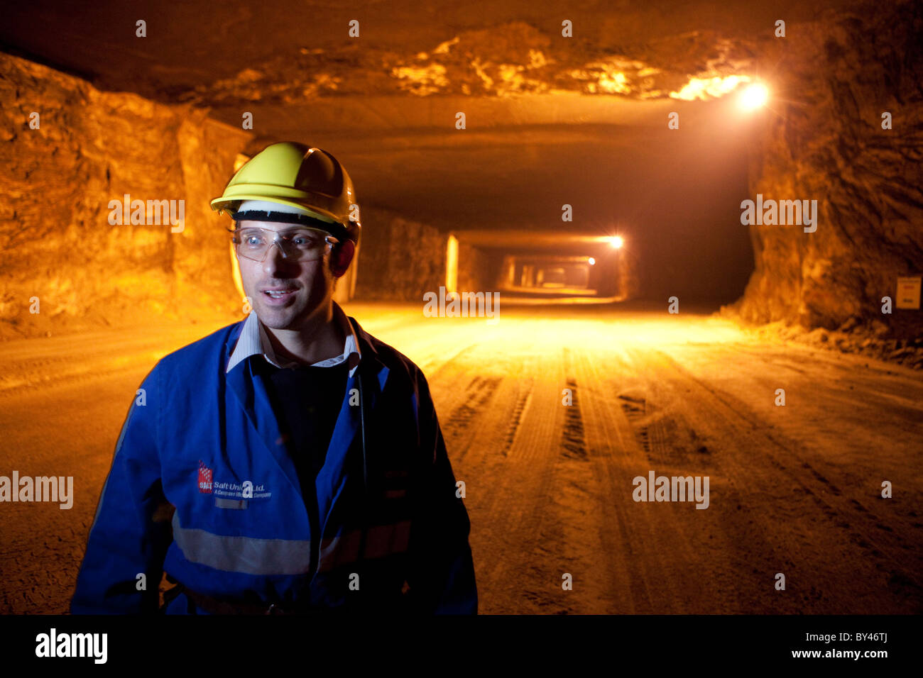 Winsford Rock Salt Mine Cheshire UK - rock salt for roads in winter Stock Photo