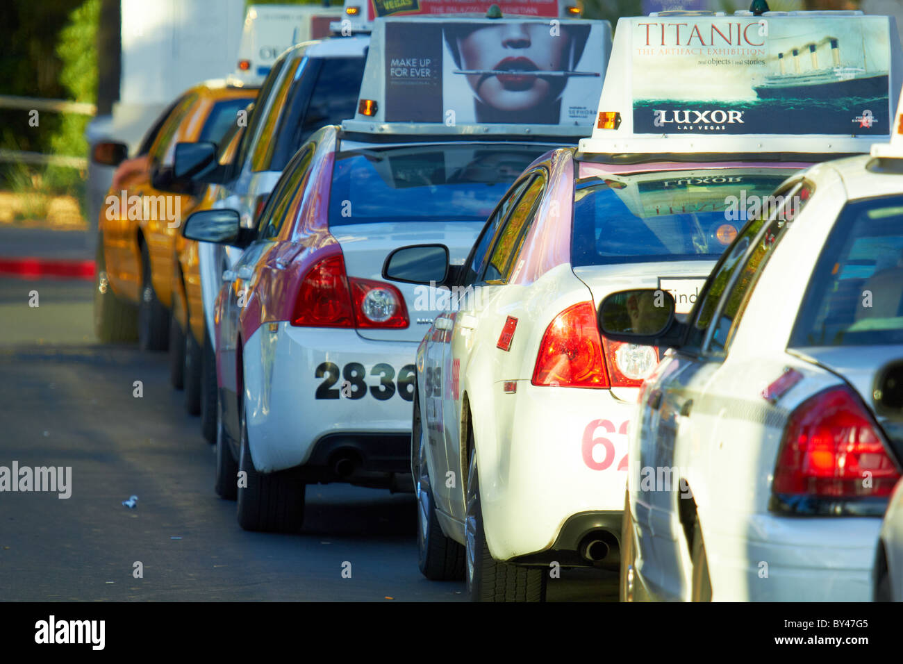 Taxi cars traffic in Las Vegas, Nevada, USA Stock Photo Alamy
