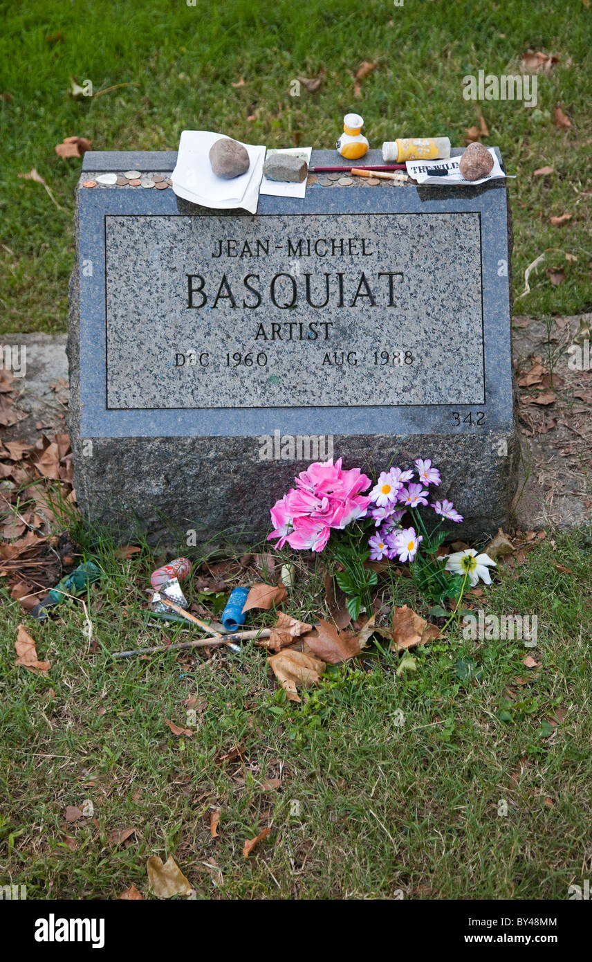 Jean Michel Basquiat grave stone Stock Photo - Alamy