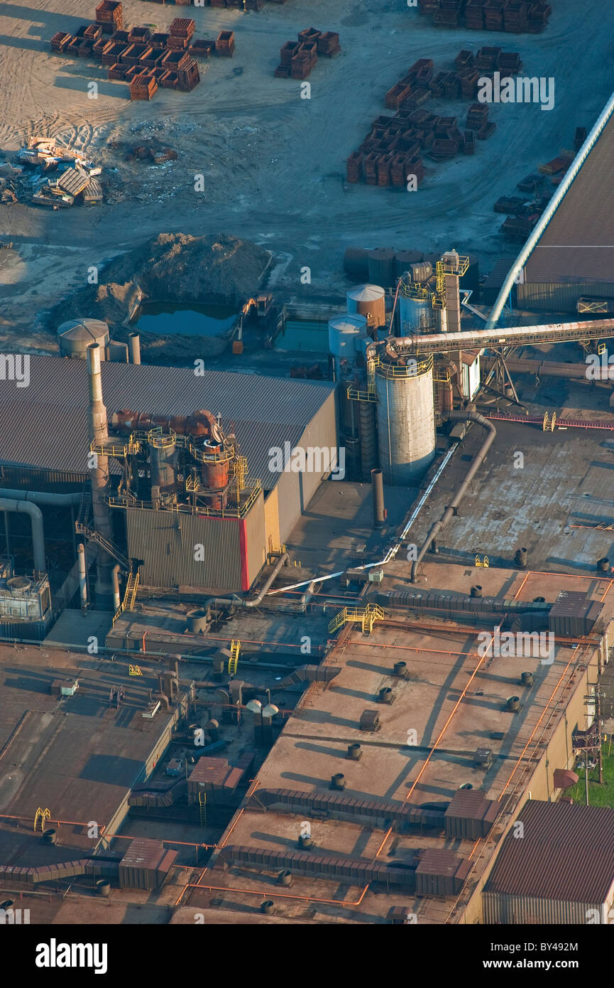 Aerial image of closed foundry in Rothbury, Michigan.  The plant was placed on indefinite shutdown in 2009. Stock Photo