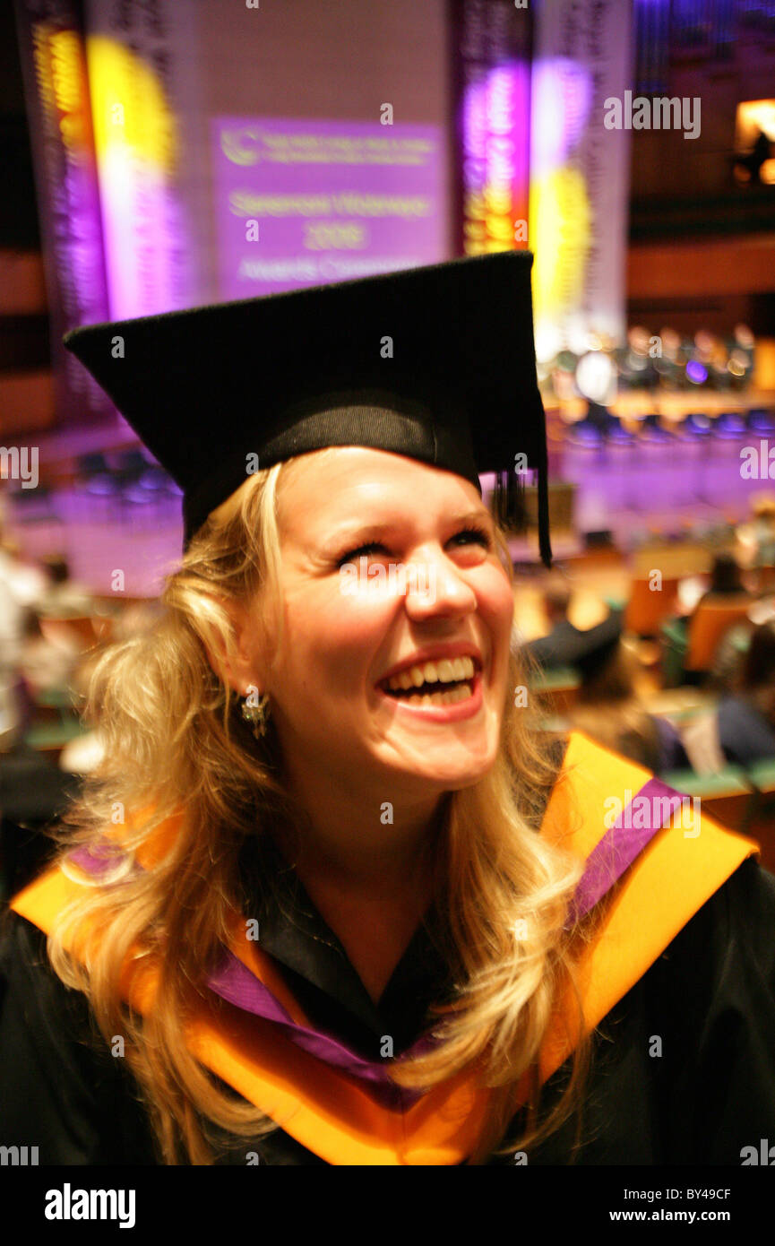 Graduation at the Royal Welsh College of Music and Drama. Stock Photo
