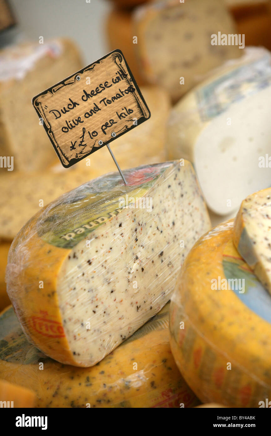 Cheese in French food market Stock Photo Alamy