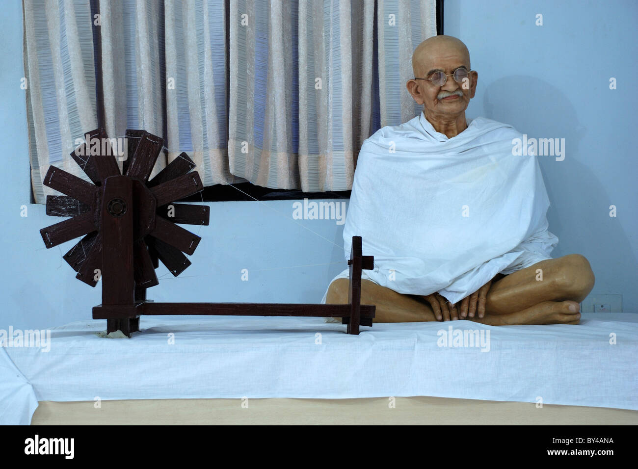 wax model of Mohandas Karamchand Gandhi or mahatma gandhi in bay watch water theme park,kanyakumari,tamilnadu,india Stock Photo