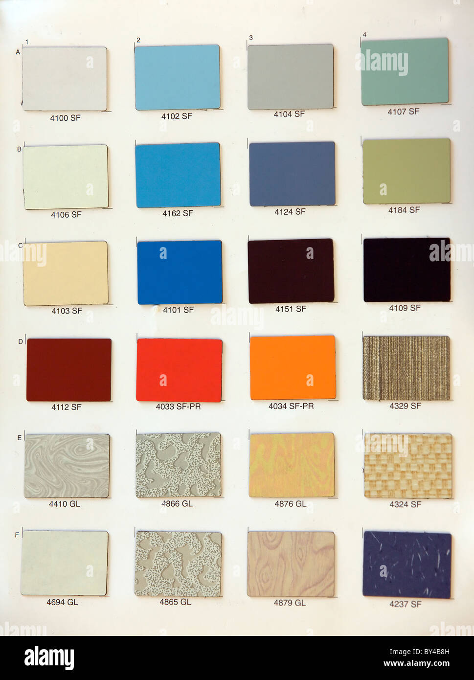 Paint shade color sample card colorful hues Stock Photo Alamy