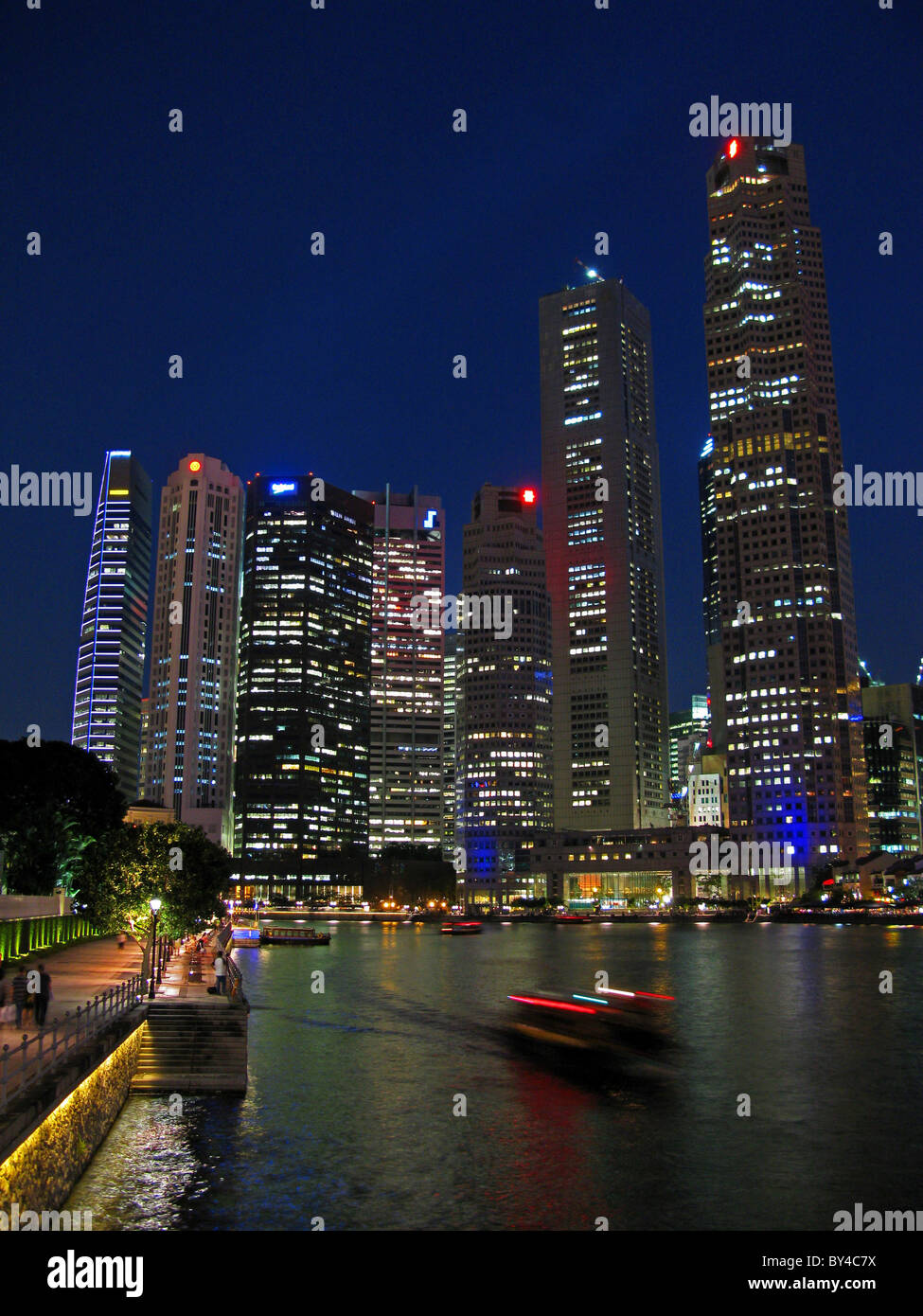 Singapore CBD (Central Business District) skyline at night Stock Photo