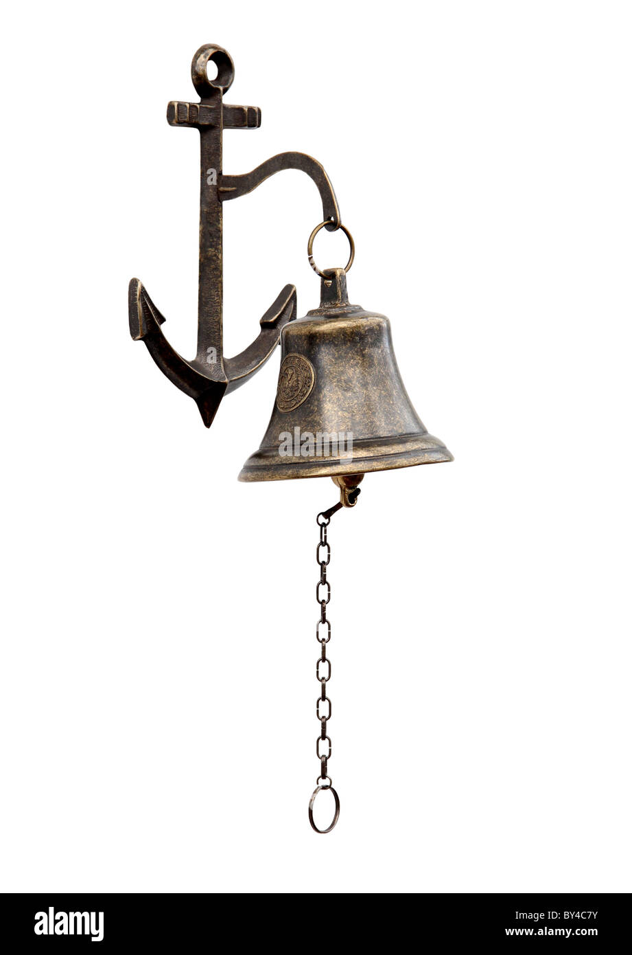 Ship's bellchain isolated from a white background Stock Photo Alamy
